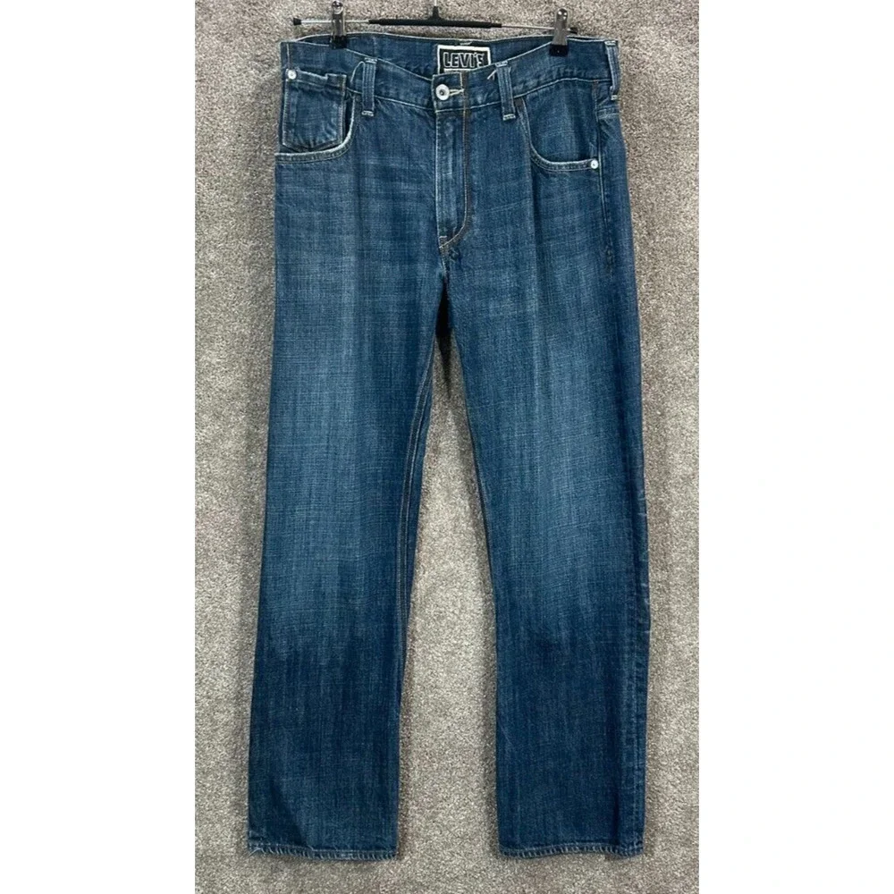 Levis 514 Jeans Mens‎ 36X32 Blue Denim Whisker Measures 35X32 Slim Straight